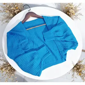 #3/Size XL(120-130 lbs) two-piece set, including a blue shawl and a black camisole.