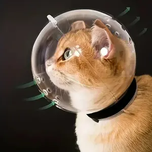 Anti-Bite Cat Grooming Helmet, Breathable Transparent Space Hood for Nail Trimming and Bathing, Stress-Free Pet Grooming Accessory