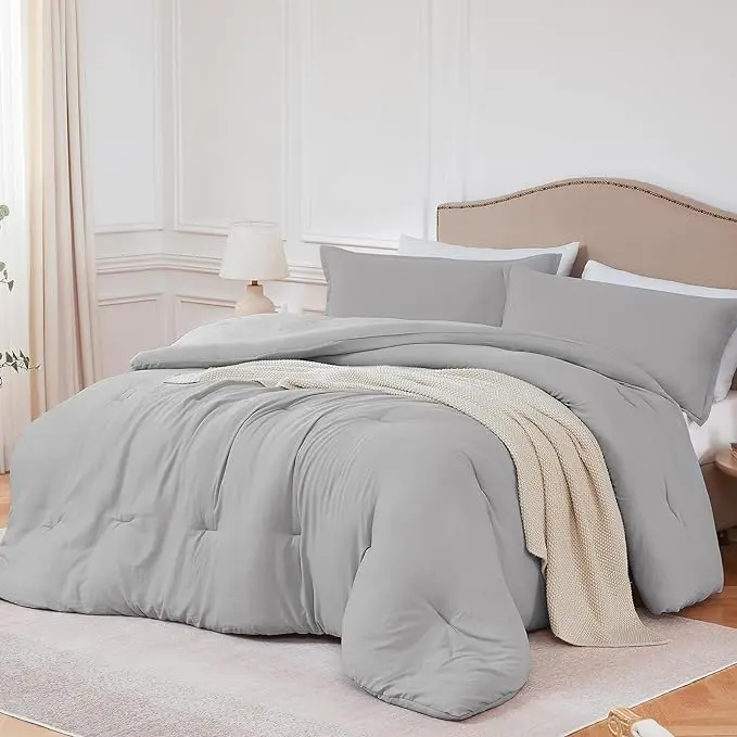 Bepatio 3pcs Soft Cozy Comforter Set Queen Size - Washable Bedding Comforter In Twin Size, Luxury Bedroom Decor Accessories, Breathable Lightweight Fluffy Bedding Sets with 1 Comforter and 2 Pillow Shams,  full comfort, Ideal Gift
