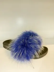Faux Fur Slides, Furry Slippers for Women Fuzzy Fluffy Sandals Shoes