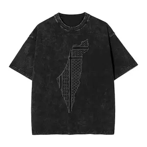 Palestines Symbol of Resistance T-Shirt Beach Palestinians Map T Shirts 2024 Cotton Tee Shirt For Male Short Sleeve Top Tees Menswear Vintage - TrendWear USA