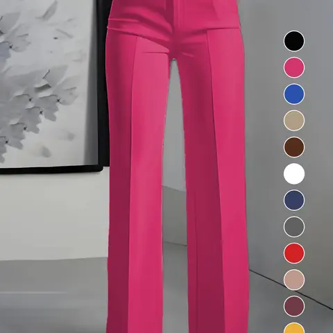 Women's New High Waist Drapey Straight-Leg Suit Pants, Simple Aesthetic Minimalist Womenswear, Elegant Business Casual Wear, Elegant Office Wear, Comfortable and Stylish Bottoms, Casual Work Pants