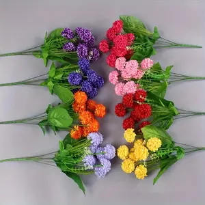 Artificial Hydrangea Bouquet - Plastic Fake Flower Clusters, Decorative Flowers for Home, Wedding and Engagement Decor