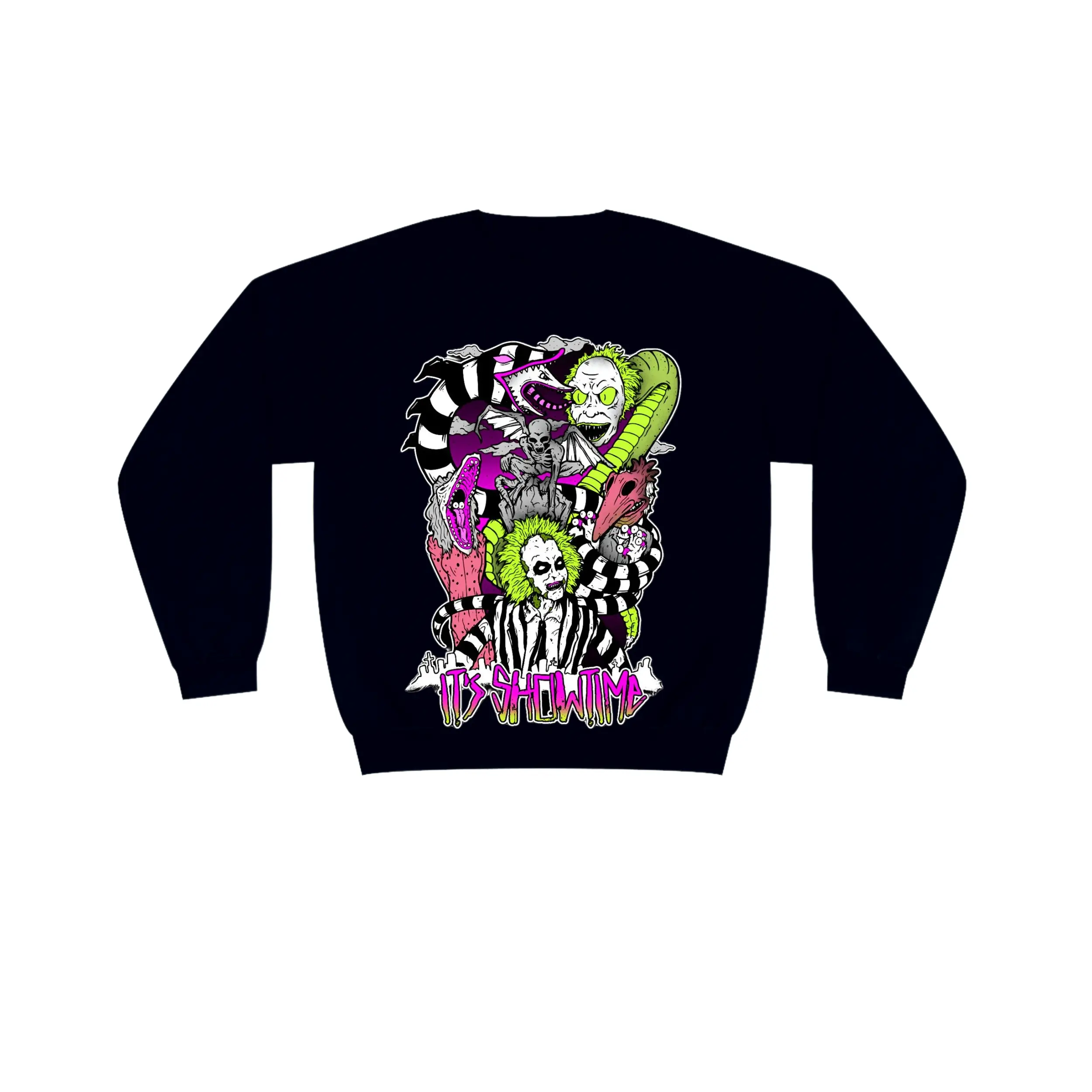 Horror Movie Icons Beetlejuice, Black Sweatshirt, Halloween Movie Sweater - T-Shirt - Hoodie, Gift for Halloween Unisex Heavy Blend™ Crewneck Sweatshirt