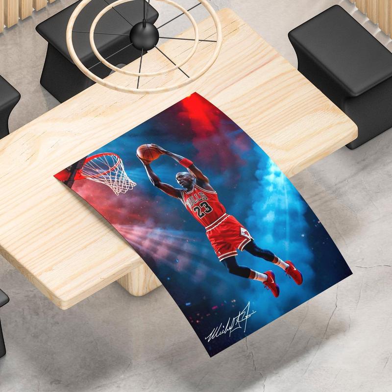 Michael Jordan Poster With Frame, Chicago Basketball Wall Art, NBA Legend Print, Sports Decor, Basketball Gift, Jordan 23 Art
