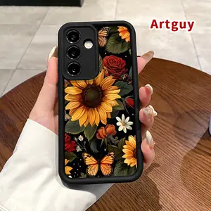 Soft Phone Case Compatible with Samsung Galaxy S23 Ultra S24 Plus S25 S22+ Plus Shockproof Drop Protection Rugged Durable Garden Symphony Silicone Cover