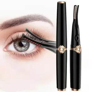 Rechargeable Mini Clip USB Electric Heated Eyelash Curler Fast Heating Long Lasting Curl Nylon Material Glam