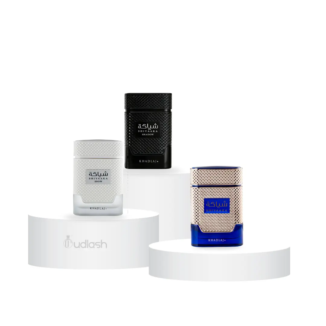 Khadlaj Shiyaaka Multi-Pack Eau De Parfum - 100 ML Unisex Fragrance with Blue, Snow, Shadow Scents and Basil, Pink Pepper & Lavender Notes