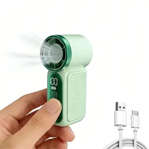 Mini Handheld Fan, Handheld Cooling Fan, Small Purse Fan for Women, Pocket Fan, Makeup Fan, High-Speed Turbo, 6-Gear Adjustable with LED Display, USB Rechargeable, Portable Fan for Travel, Outdoor, Girls  Valentine's Day gift