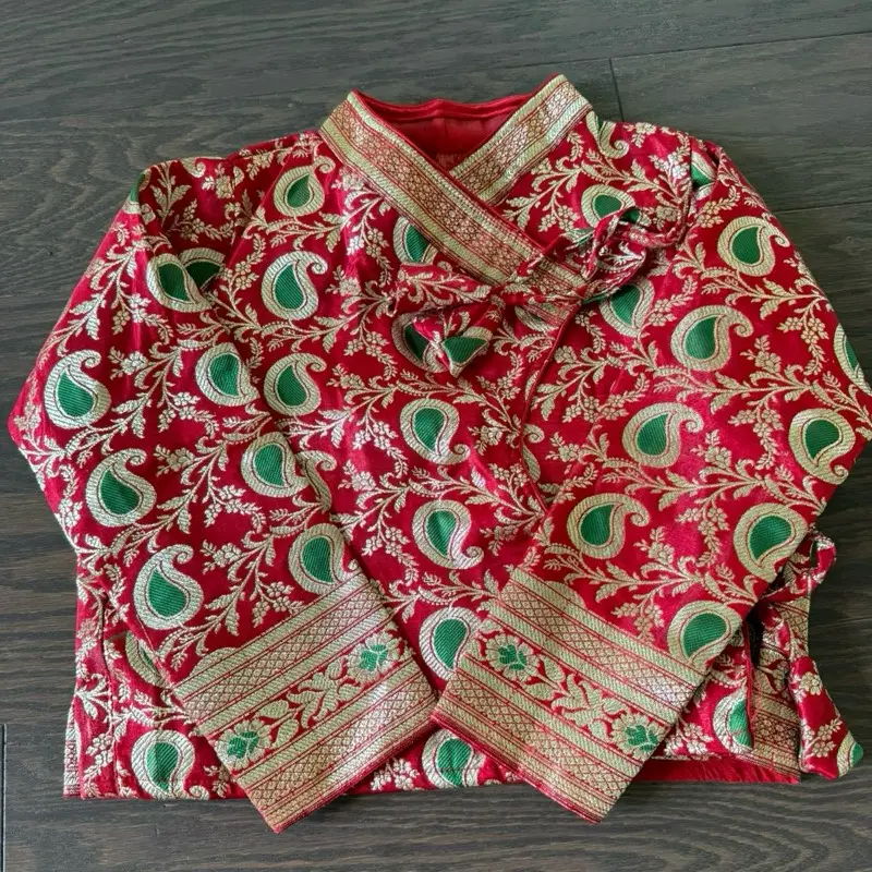 Ready to wear Banarsi saree with chaubandi choli belt size 32