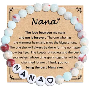 Mom Grandma Wife Aunt Nana Mama Gigi Mimi Grammy Granny Nonna Bracelet Jewelry Gifts for Women Adults on Mother's Day Valentines Christmas Birthday Easter Thanksgiving