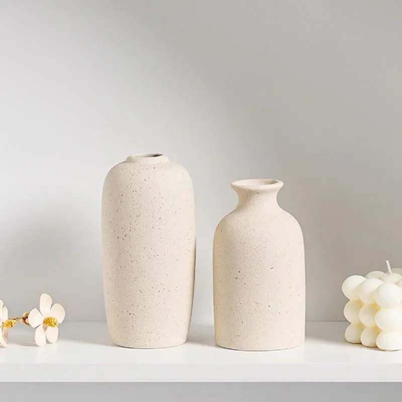INS Ceramic Vase White Flower Pot Nordic Decorative Vase Dry Flower Vases for Home Living Room Desktop Decor ???? ??? ??????