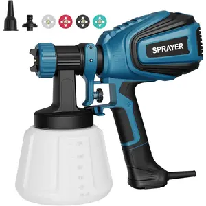 Sprayer, 700W HVLP   with Cleaning & Blowing Joints, 4 Nozzles and 3 Patterns, Easy to Clean, for Furniture, Cabinets, Fence, Walls, Door, Garden Chairs etc. VF803 Blue