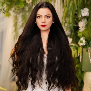 [Luxury Queen Series] FF WIG Body Wave Raw Human Hair Glueless Wig 24 26 30 Inches 9*6 Pre-Cut HD Lace 250% Density Natural Black Wear Go Wig with Special Drawstring
