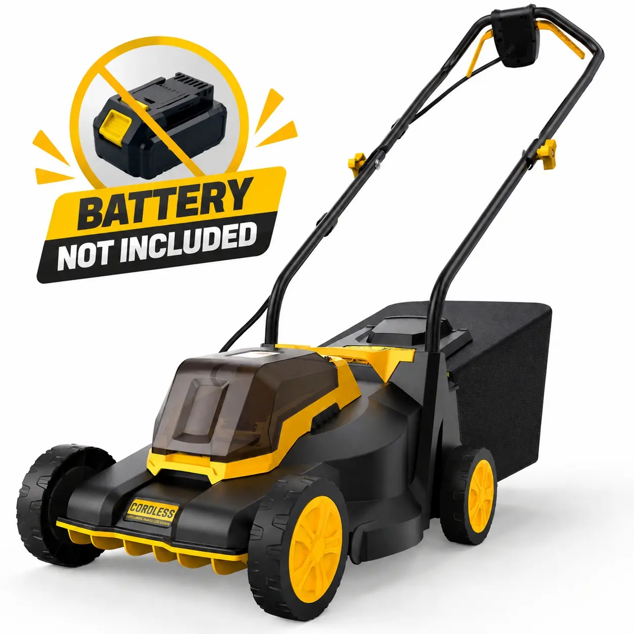 【Tool Only, No Battery】DEWALT 20V MAX XR Ready Brushless Cordless Lawn Mower DW13A Model, 14" Wide Cut, 3800 RPM Motor, 3-Position Height Adjust, Foldable Grip, 19.8 Lbs Lightweight, Ideal for Small Lawns/Small Spaces【Holiday gifts】