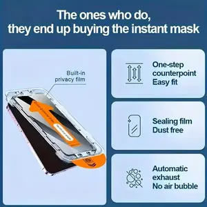 Magicjohn Clear & Privacy Protections Screen Protector, for iPhone 17 16 15 14 13 12 11 Pro Max mini Series, Auto Dust Elimination, Bubble Free, HD, National Day Offers
