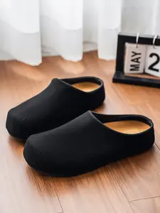 Men's Mule Slippers, All-Season Thick Sole, PU Leather, Breathable, Comfortable, Slip-On, Wide Fit, Casual, Outdoor, Work, Daily Wear, Shoe