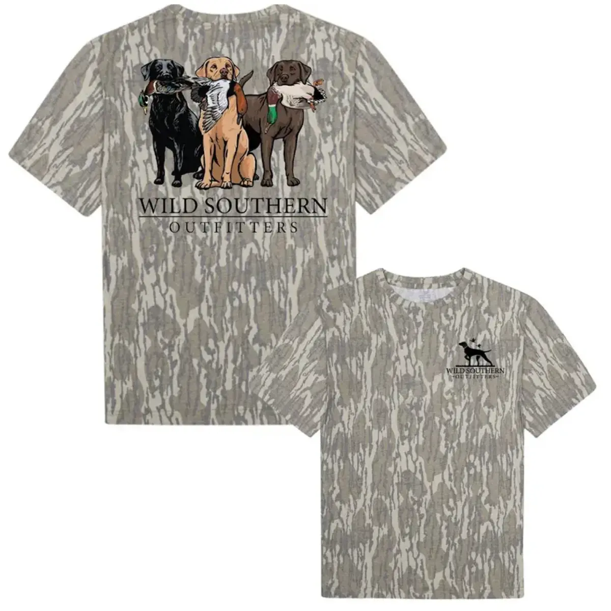 Wild Southern Outfitters Men's Short-Sleeve Hunting T-Shirt - Lab Retriever Trio Graphic, Duck Hunting, Outdoor Casual Wear