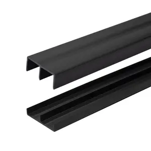 3 Ft. Long Black Plastic Sliding Door Track Set for 1/2" Thick Panels (Pack of 1) by Outwater Plastics