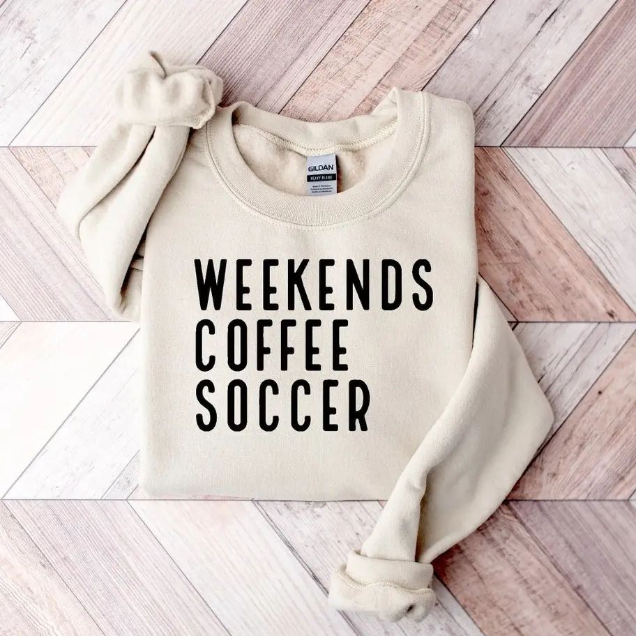 Weekend Coffee Soccer Sweatshirt, Soccer Sweatshirt, Soccer Mom Sweatshirt, Game Day Crewneck Sweatshirt