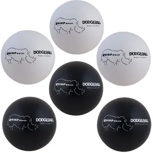Champion Sports  8 in. Rhino Skin Dodgeball Set, 3 White & 3 Black - Set of 6