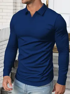 Men's Casual Striped Polo Shirt, Fitted Vintage Texture, Spring & Fall Fashion, Comfortable Daily Wear, Advanced Leisure Piece