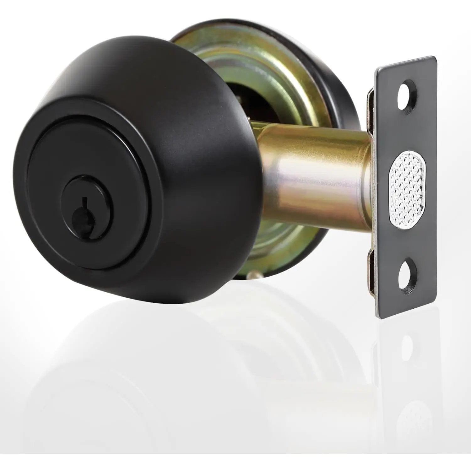 Double keyed Deadbolt Lock - Keyed on Both Sides, 2-Way Adjustable Cylinder Deadbolt (/Passage), Satin Stainless Steel(Black, Double Side)