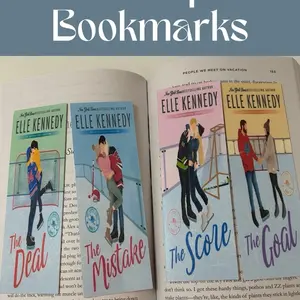 Elle Kennedy Laminated 4x6 Bookmarks Set of 4  Bookmarks for Booklovers Gift Ideas Off Campus Bookmarks
