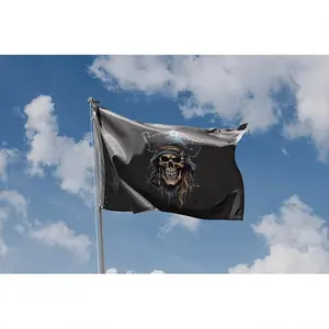 Unique Pirate Flag Banner, Durable Flat Material, Perfect for Party Decor & Event Use, Vibrant Colors, Easy Setup