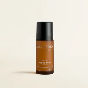 ADA HERBS Organic Deodorant Roll-On, Aluminum-Free Paraben-Free Alcohol-Free Made In France Natural Protection Vegan Eco-Friendly