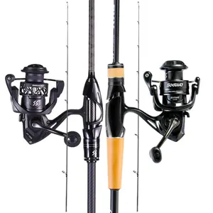 FIshing Rod Combos 1 .8M 2 Pieces  M Power Portable Travel Spinning Fishing Rod with 5.2:1 Gear Ratio Spinning Fishing for Saltwater Freshwater Bass Fishing