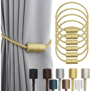 2 Pack Strong Magnetic Curtain Tiebacks Outdoor Elegant Decorative Tie Backs Modern Rope Tiebacks for Drapes Window Curtain Holdbacks for Draperies