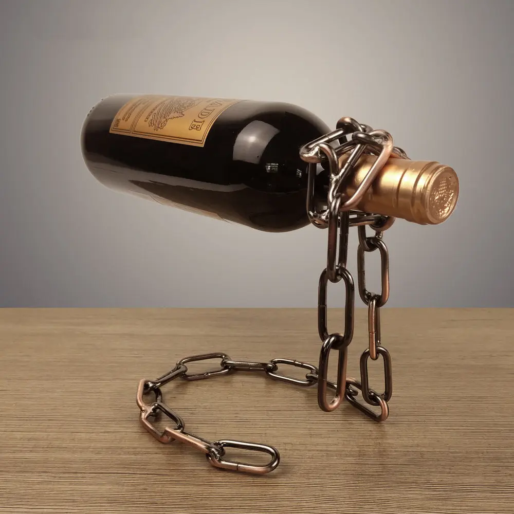 Magic Iron Chain Wine Bottle Holder Utensils for Easy Drinking