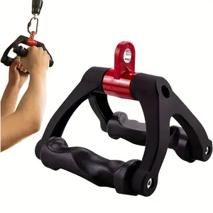 Dual D Handles for Cable Machines - Ergonomic Side Handle Cable Attachments - Triangular V-Bar Handle LAT Pull-Down Accessory, Made of PP+Aluminum Alloy; for Home Gyms