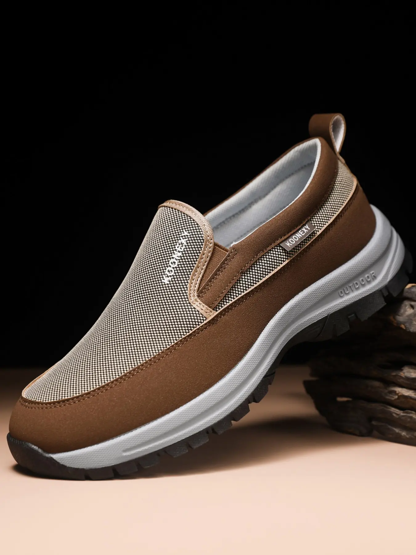 Men's Comfortable Anti-Slip Loafers, Breathable Knit Slip-On Flat Thick Sole Lightweight Casual Walking Shoes, All-Season Outdoor Activities, Summer Casual Shoes