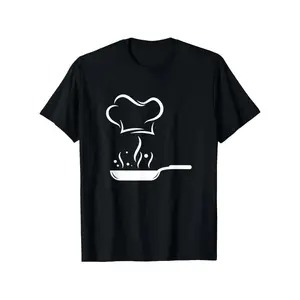 Premium  Chef Kitchen Cooking T-Shirt For Men Black Round Neck Regular Fit 180g Comfortable Workwear