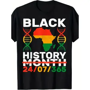 Black History Month 365 African American Pride T-Shirt - Retro Cultural Unity Graphic Tee for Men &, Unisex Casual Wear for Gym, Streetwear, Daily Outfits - Year-Round Apparel