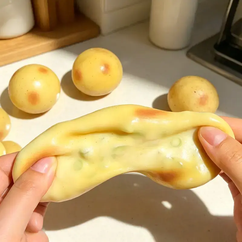CrunchSpud ASMR Potato Shape Squishy Crunch Squeeze Stress Relief Fidget Toy - Handmade DIY squishy