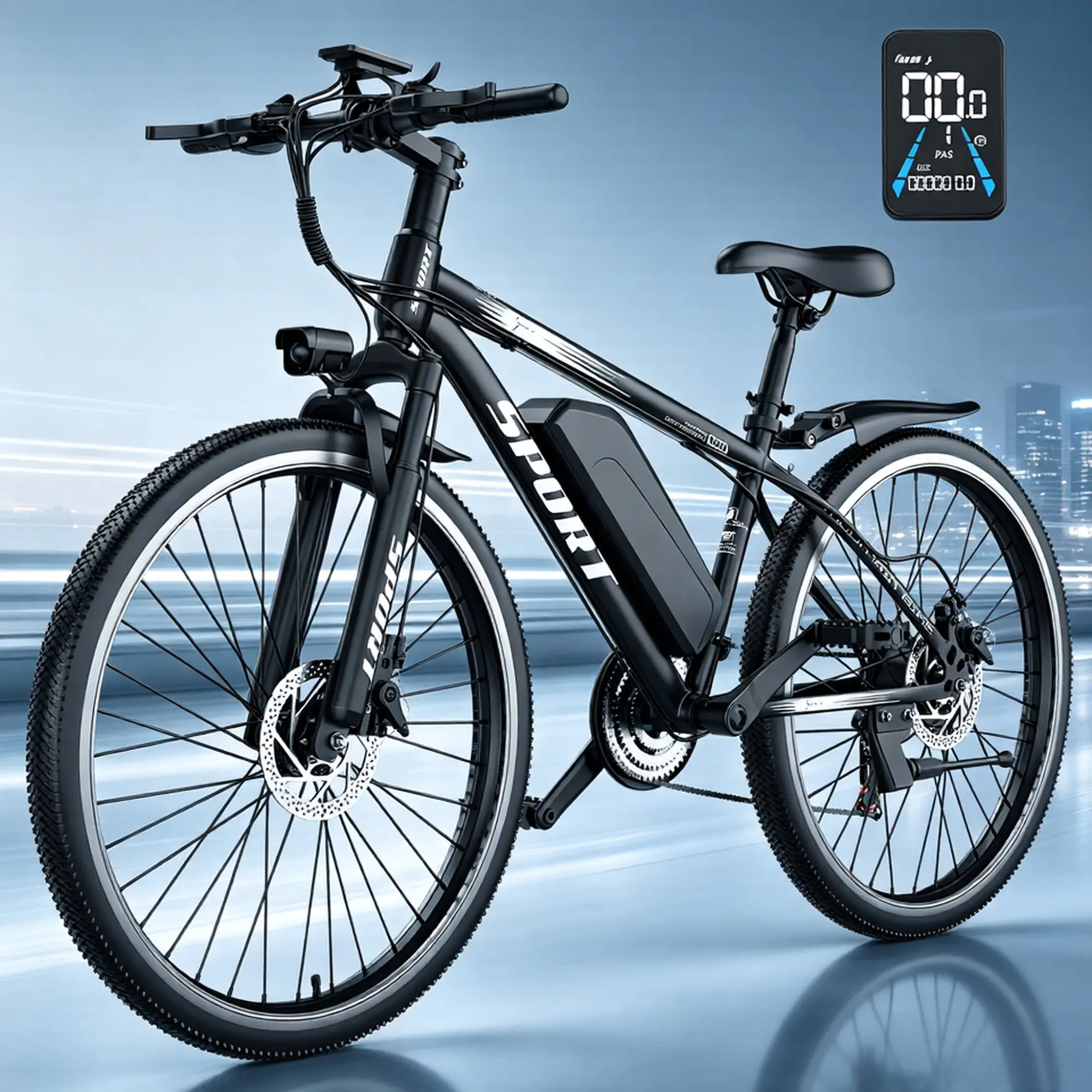 Fweork G26 Electric Bike for Adults, 1500W Peak Mountain Ebike with 28 MPH, 65 Miles Range, 48V 10Ah Removable Battery 26" Ebike for Commute