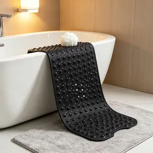 The Viral Extra Long Bathtub Mat That Finally Stays in Place – Non Slip Shower Mat with Suction Cups and Drain Holes, Soft Cushioned PVC, Machine Washable, Full Coverage for Your Family, Kids and Pets