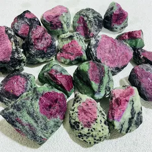 High Quality Ruby In Zosite Raw Specimen Uv Reaction Mineral Crystal Quartz Bracelet Sphere Tower Stone Agate