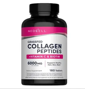NeoCell Collagen Peptides Pills | 180 Tablets | with Vitamin C and Biotin | Grass Fed Bovine | Hair, Skin, & Nails | for Women and Men