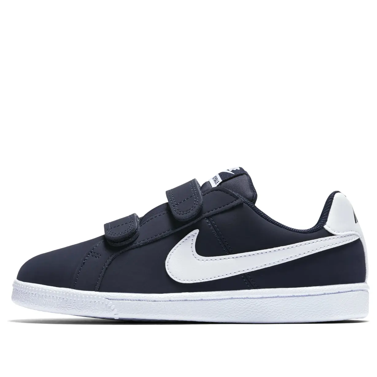 NIKE Court Royale Boy's Preschool Trainers, Navy Low-Top Casual with Easy Wear Velcro Closure, Sporty Chic for Young Players