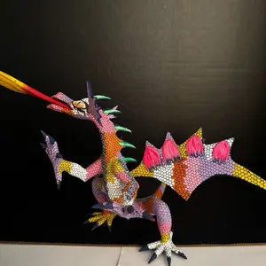 Mexican Dragon Alebrije  Here’s a great social media post to promote “El Protector”:  ⸻   FOR SALE: “El Protector” – Handcrafted Oaxacan Alebrije   Meet “El Protector,” a one-of-a-kind Mexican alebrije full of life, color, and tradition!  Hand-ca