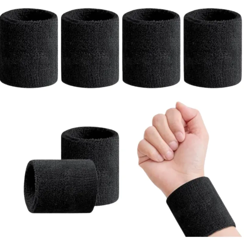Unisex Sports Sweatband Wristband, Thick Absorbent Towel Fabric, Ideal for Gym Fitness Training Basketball Volleyball Football, Men Women, Football Accessories