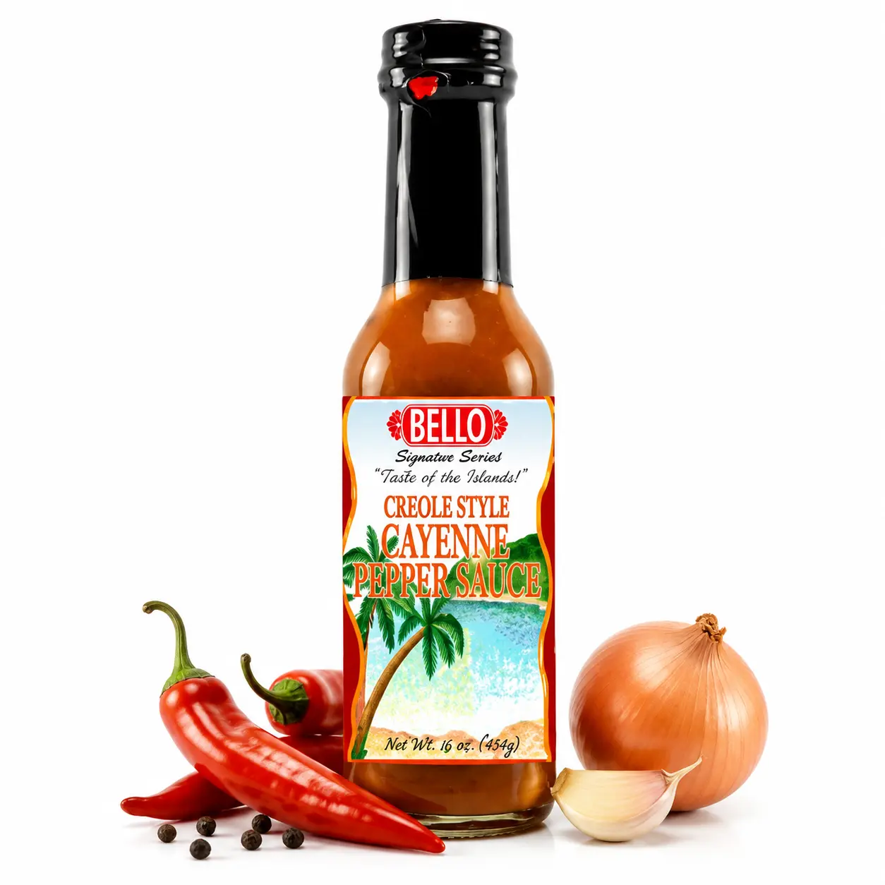 Bello Signature Creole Style Cayenne Pepper Sauce – Premium Spicy Cayenne Hot Sauce with Bold Creole Flavor – Gourmet Pepper Sauce for Seafood, Chicken, Tacos, BBQ, Marinades, Dipping & Everyday Meals