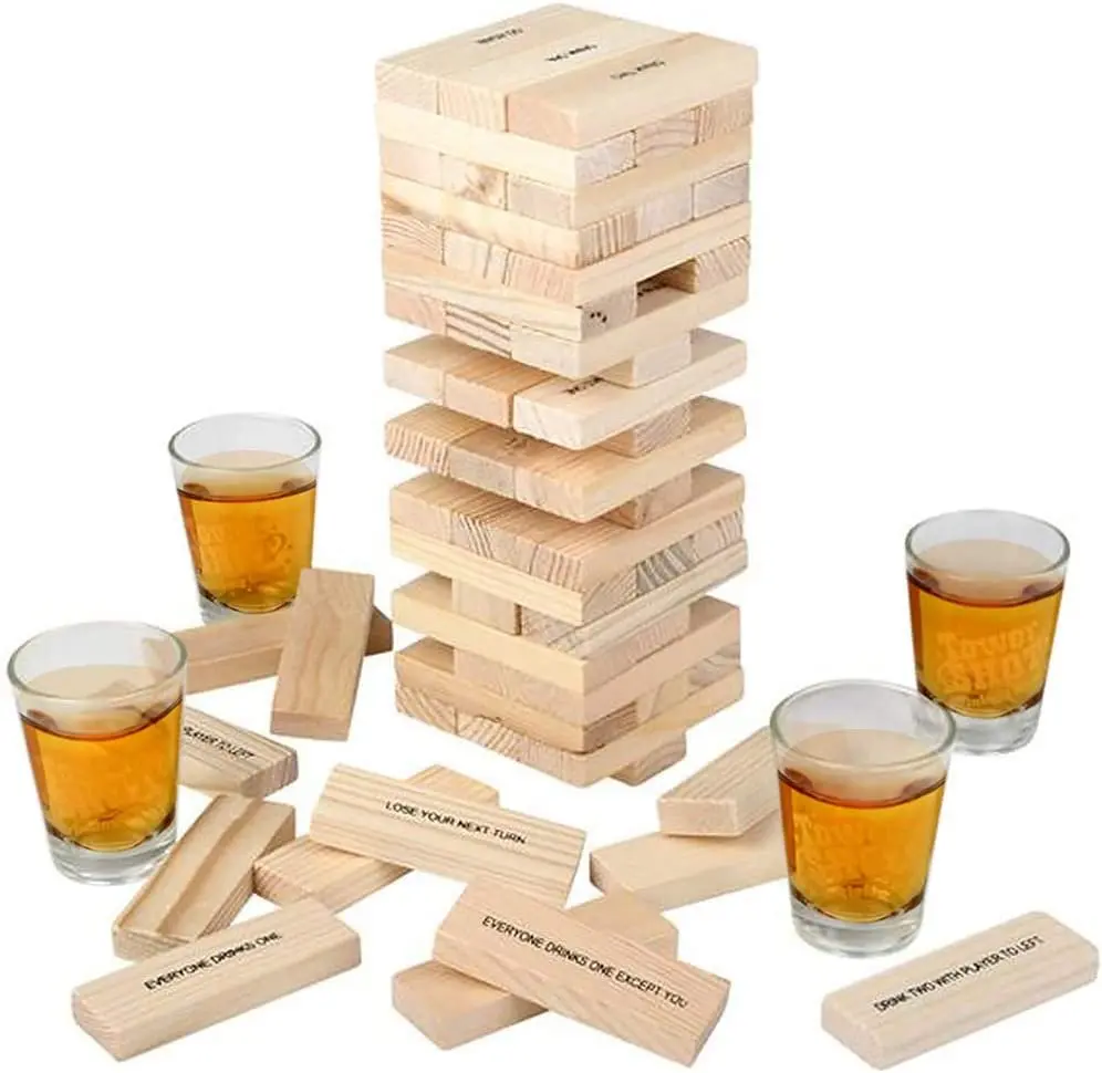 Tumbling Tower House Party Drinking Game, with Challenges for Game Night Tumbling Tower House Party Drinking Game, with Challenges for Game Night