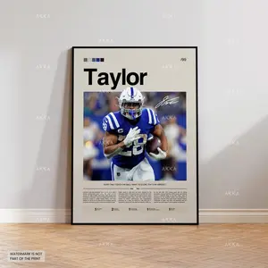Jonathan Taylor Poster, Taylor Colts Print, Framed Taylor Colts Art, Taylor Wall Decor, Indianapolis Colts Print Fan Gift Idea, Taylor Colts
