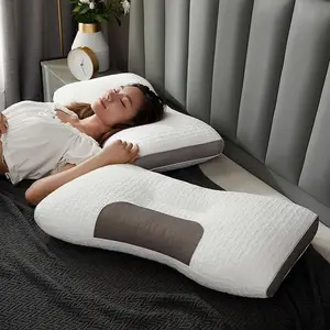 2pcs 3D Spa Massage Pillow Set, Cervical Neck Support Cushion for Sleep & Protection, Soft Knitted Design for Home Use, Living Room Decorative Pillows