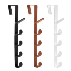 Hook Up Lightweight Plastic Door Hook with Drill-Free Installation Multiple Hooks Damage-free Door Hanger Home Storage Organizer Hangable Eco-Friendly PP Plastic Modern Minimalist Design